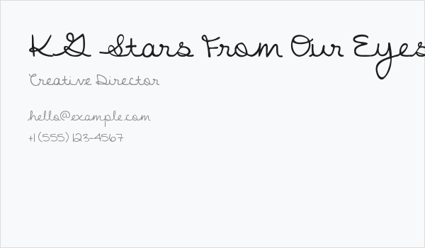 KG Stars From Our Eyes Business Card