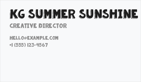 KG Summer Sunshine Blackout Business Card