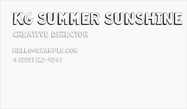 KG Summer Sunshine Shadow Business Card