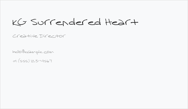 KG Surrendered Heart Business Card