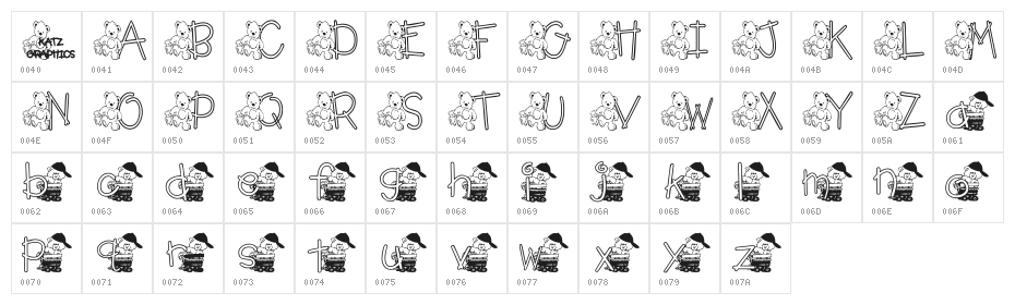 KG TEDDY FRIENDS Character Map