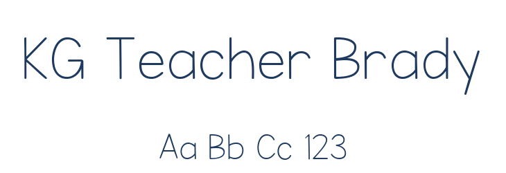 KG Teacher Brady Font Preview
