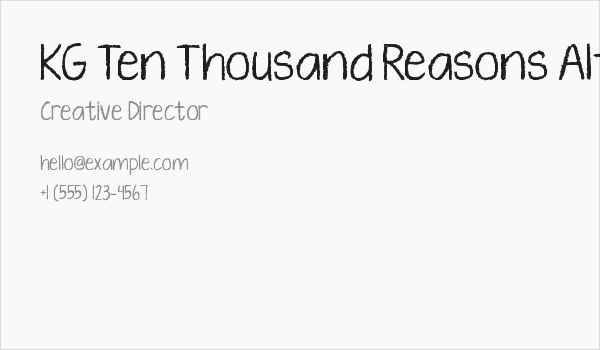 KG Ten Thousand Reasons Alt Business Card