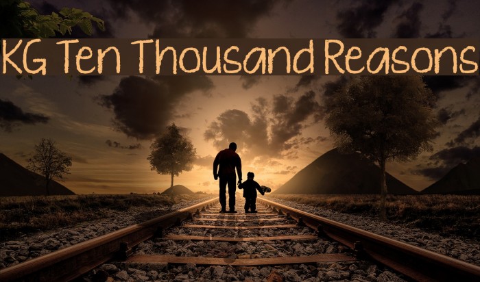 KG Ten Thousand Reasons Font examples