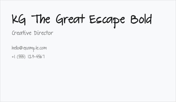 KG The Great Escape Bold Business Card