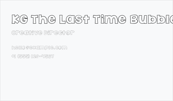 KG The Last Time Bubble Business Card