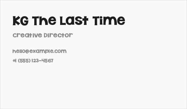 KG The Last Time Business Card
