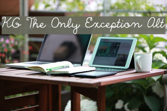 KG The Only Exception Alt Font examples
