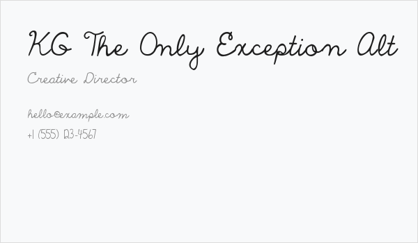 KG The Only Exception Alt Business Card