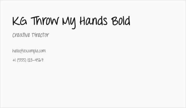 KG Throw My Hands Bold Business Card