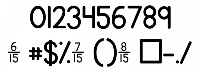 KG Traditional Fractions 2 Font OTHER CHARS