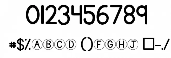 KG Traditional Fractions Font OTHER CHARS