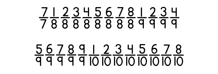 KG Traditional Fractions Font LOWERCASE
