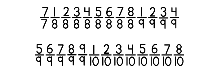 KG Traditional Fractions Font LOWERCASE
