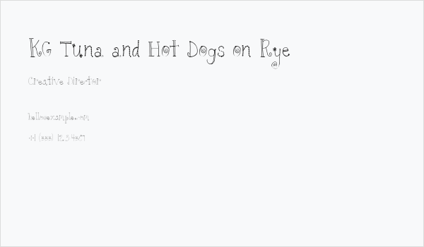 KG Tuna and Hot Dogs on Rye Business Card