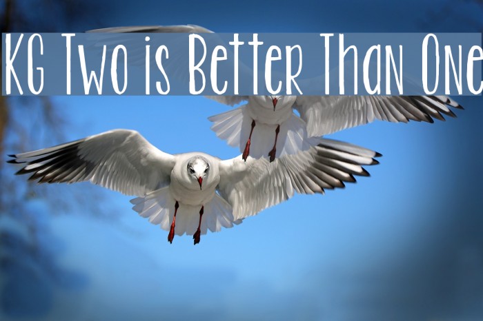 KG Two is Better Than One Font examples