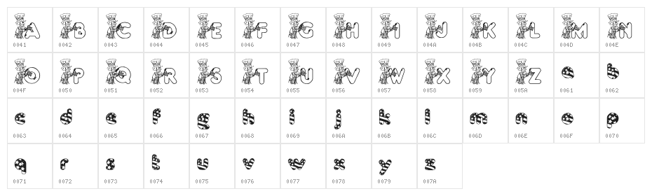 KG UNCLE SAM Character Map