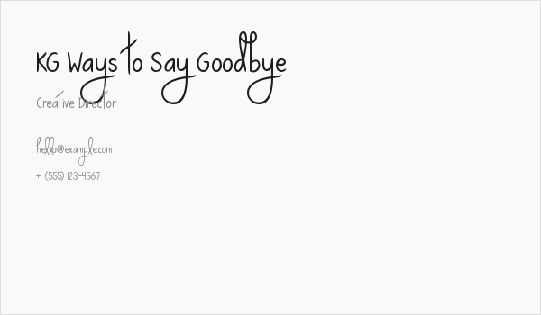 KG Ways to Say Goodbye Business Card