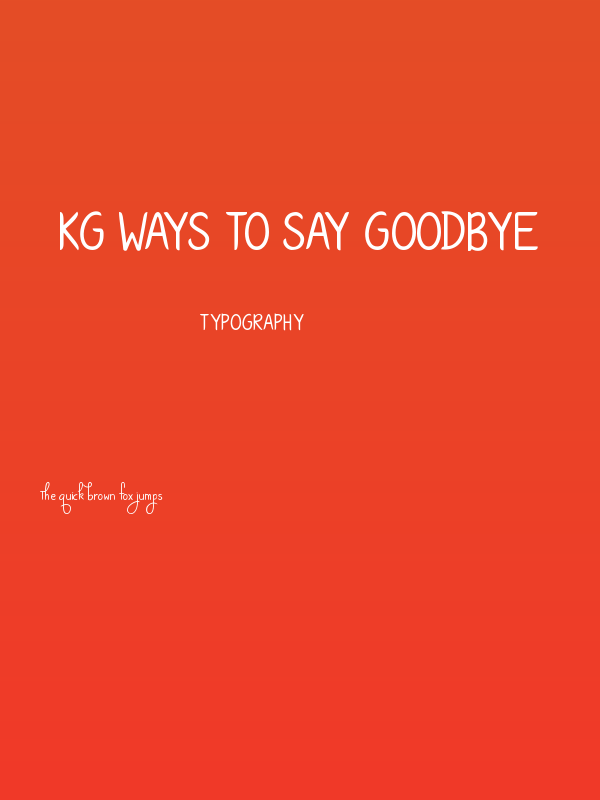KG Ways to Say Goodbye Poster