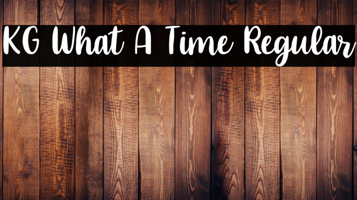 KG What A Time Regular Example 1