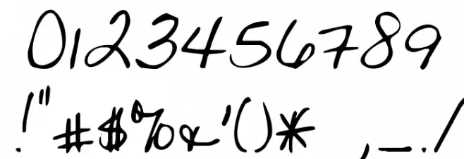 KG Written on His Hands Font OTHER CHARS