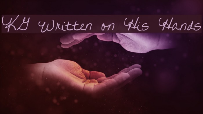 KG Written on His Hands Font examples
