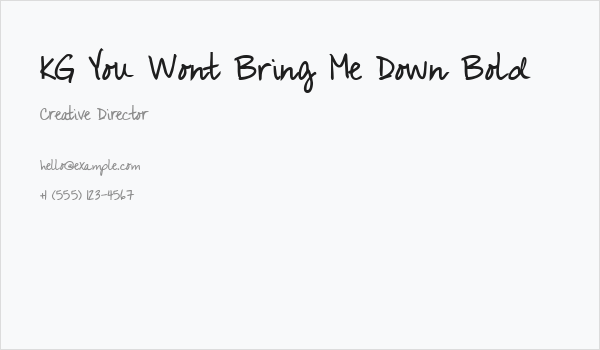 KG You Wont Bring Me Down Bold Business Card