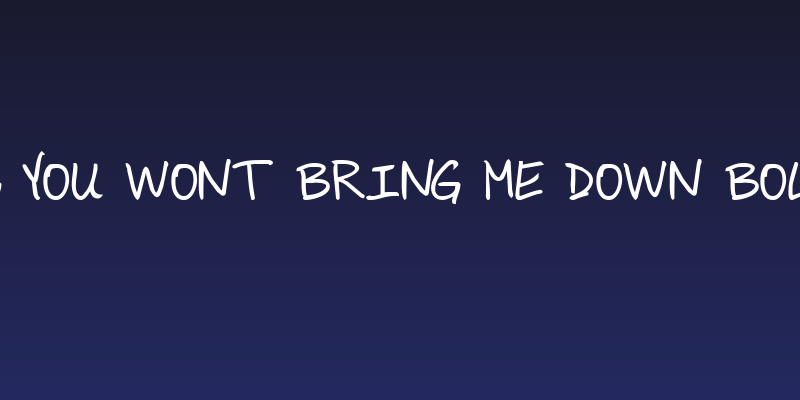 KG You Wont Bring Me Down Bold Social Header