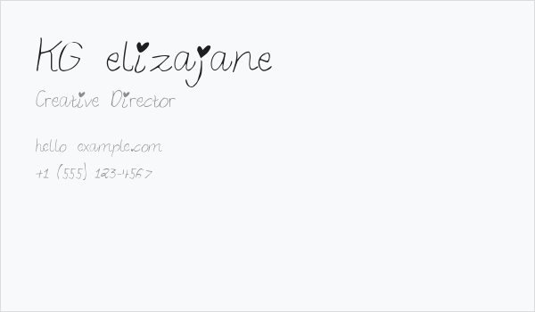KG elizajane Business Card