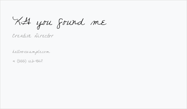 KG you found me Business Card