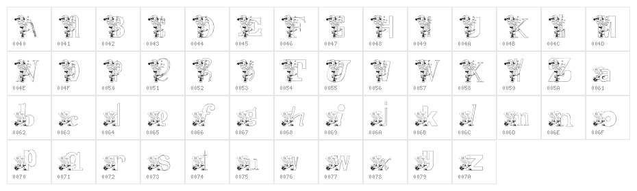 KGCLOWNZ Character Map