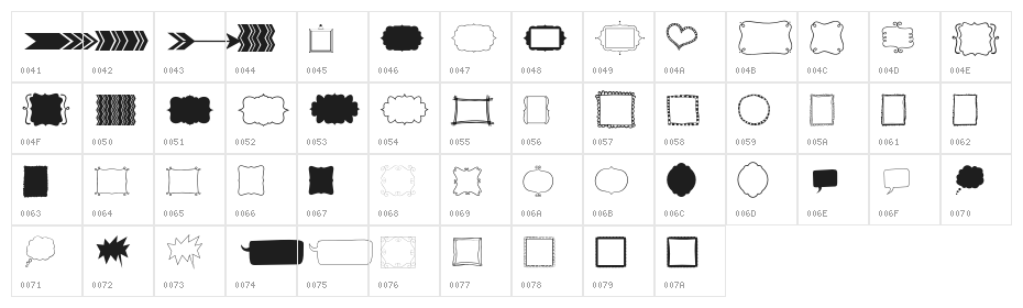 KGFlavorAndFramesTwo Character Map