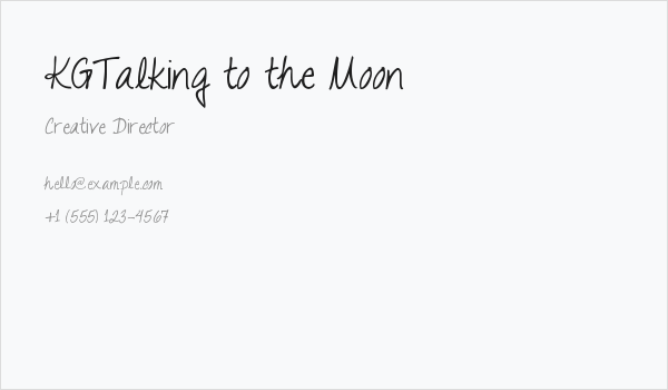 KGTalking to the Moon Business Card