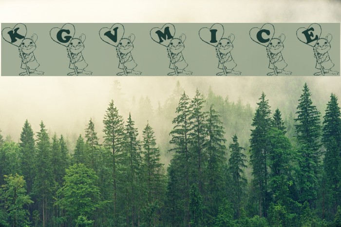 KGVMICE Font examples