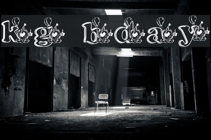kg bday1 Font examples
