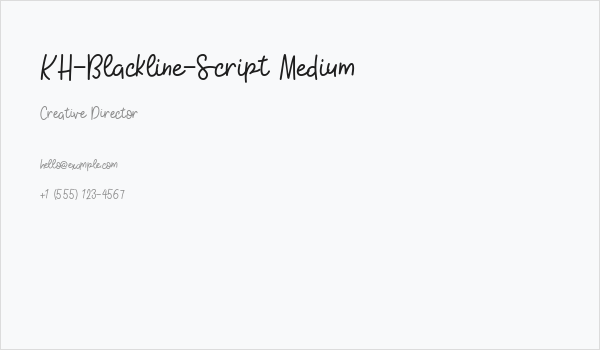 KH-Blackline-Script Medium Business Card
