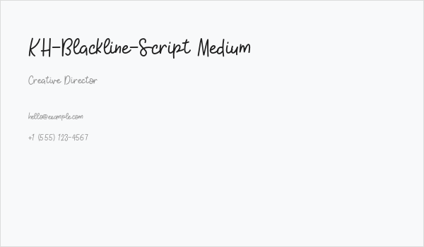 KH-Blackline-Script Medium Business Card