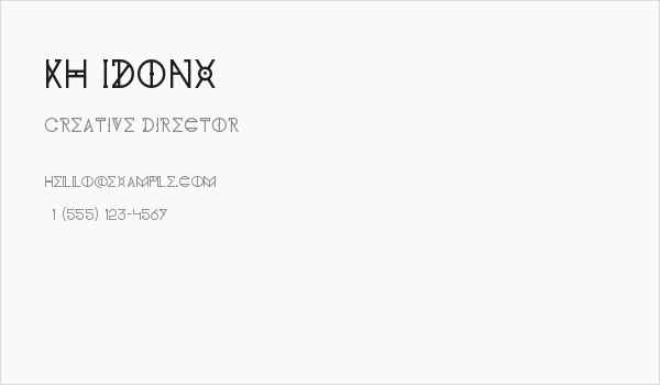 KH Idonx Business Card