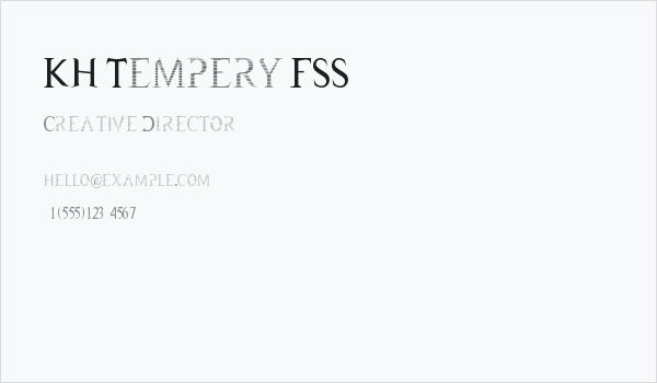 KH Tempery FSS Business Card