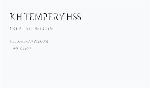 KH Tempery HSS Business Card