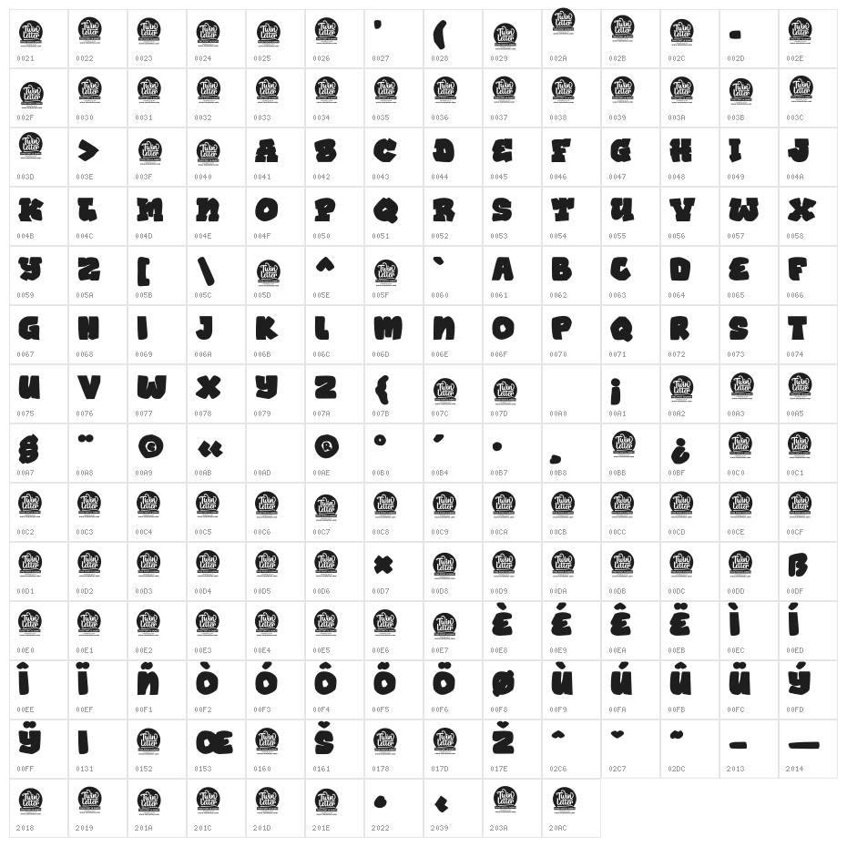 KHIWU Bold  Personal Use Character Map