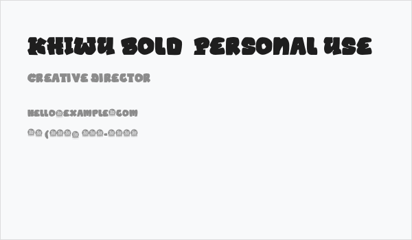 KHIWU Bold  Personal Use Business Card