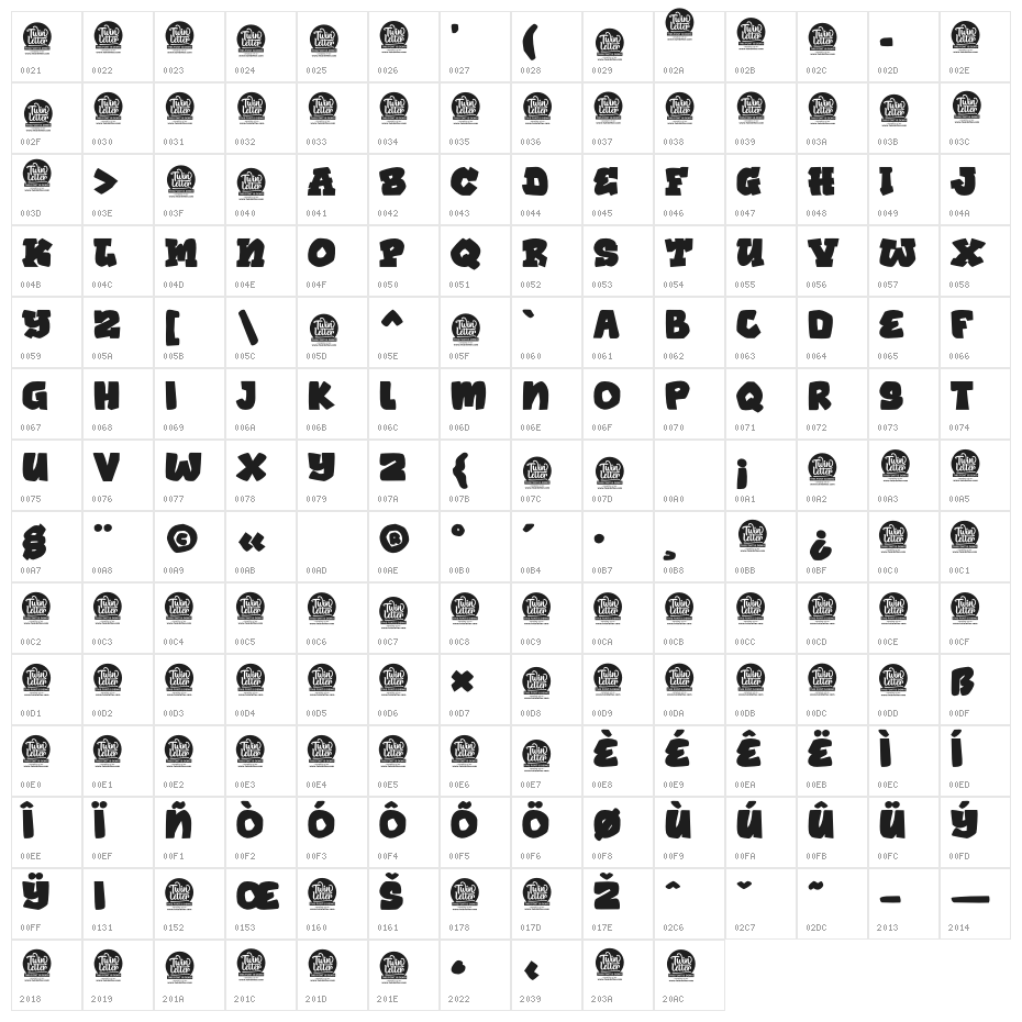 KHIWU Personal Use Character Map