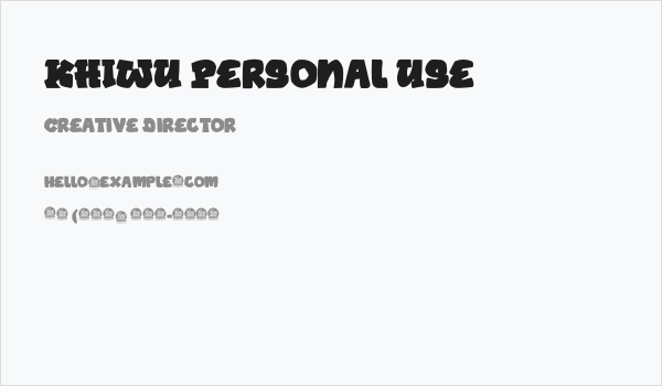 KHIWU Personal Use Business Card