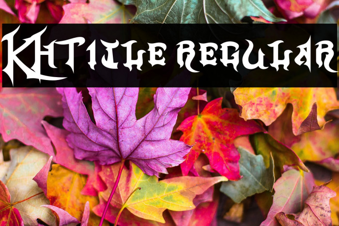 KHTitle Regular Example 1