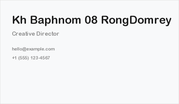 Kh Baphnom 08 RongDomrey Business Card
