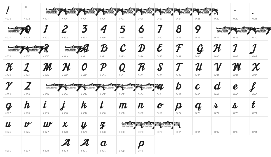 Khadija Character Map