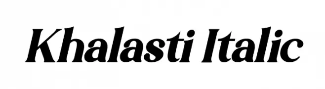 Khalasti Italic  नि: शुल्क फ़ॉन्ट्स डाउनलोड