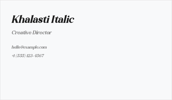 Khalasti Italic Business Card