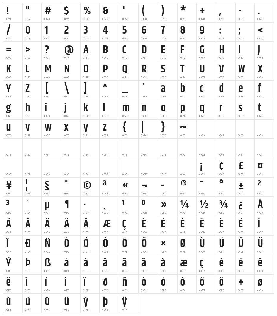Khand-ExtraBold Character Map